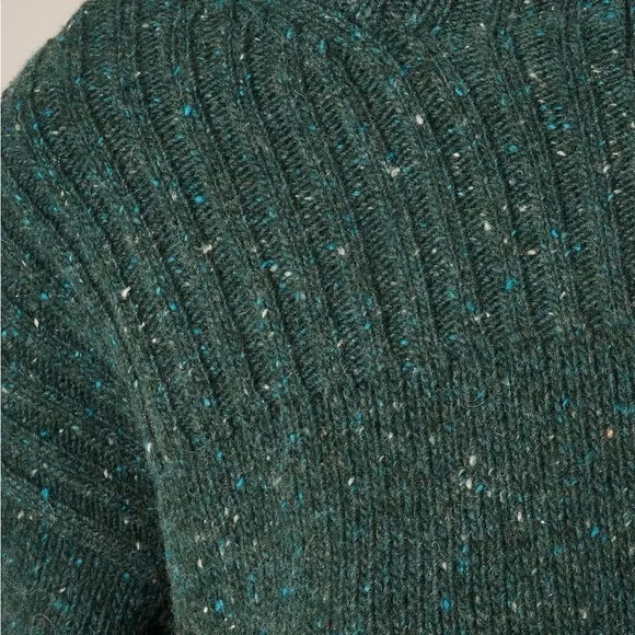 Ribbed turtleneck sweater in donegal wool blend - Picture 3 of 5